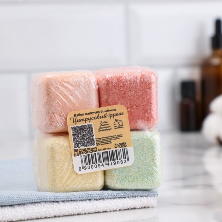 A set of bath bombs "Citrus Fresh" lemon, lime, orange, Grapefruit "Dobroparov"-3