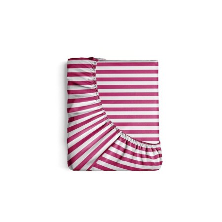 The sheet on the elastic band night is tender, percal, size 160x200x20 cm, color raspberry strip