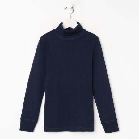 School turtleneck for a boy, dark blue color, height 134 cm