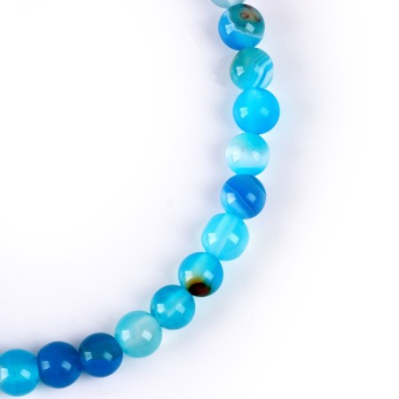 Beads made of natural stone "Blue Agat" set 58 pcs., Size 1 pc. - 6 mm-3
