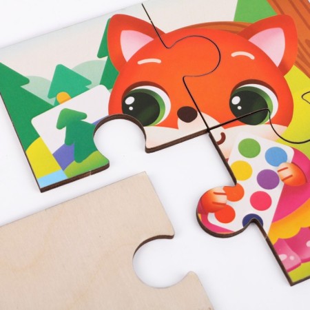 Puzzles 3 in 1 "Funny animals"-4