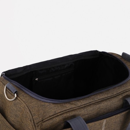 Sports bag with lightning, 2 external pockets, long belt, khaki color-2
