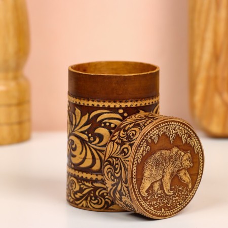 Set of piles "Bear", 3 pcs, in a case, 4.5 × 4.5 × 8 cm, birch bark-1