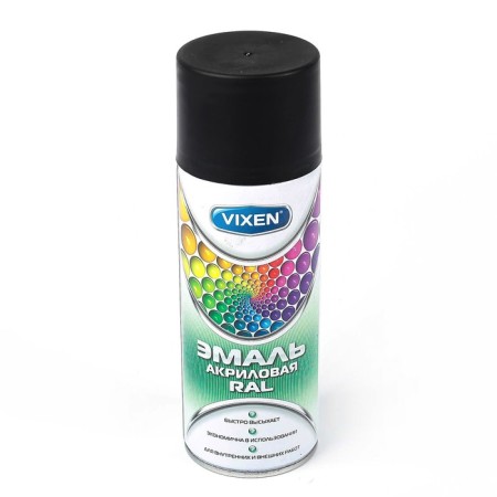 Acrylic enamel Vixen, black amber matte, RAL 9005, aerosol, 520 ml