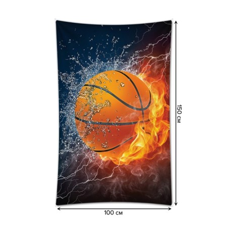 Decorative panel with photo printing "Basketball element", vertical, size 100x150 cm-1