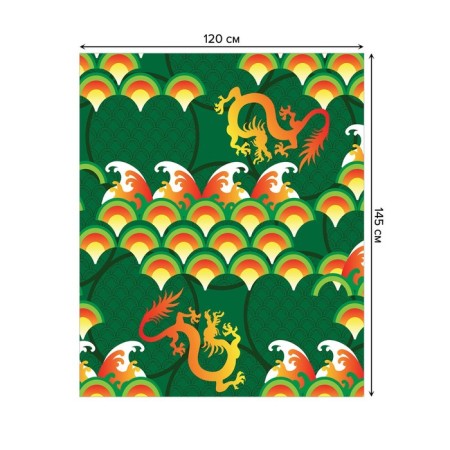 Tables on the table "Fire dragons", rectangular, Saten, size 120x145 cm-1