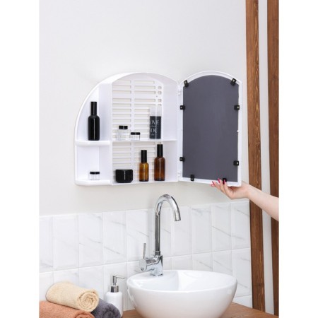 Cabinet for a bathroom with a mirror "Orion", snow-white color-5