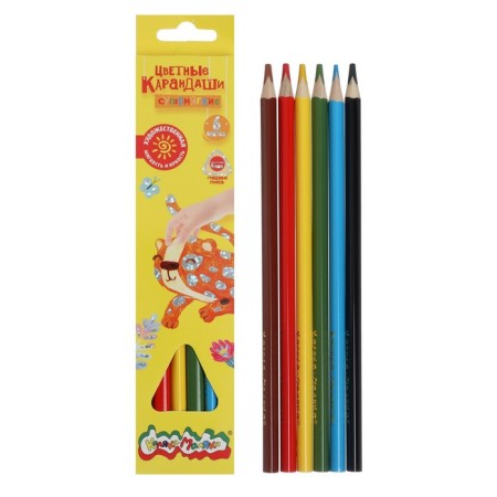 Pencils of 6 flowers "premium", thickened, super -furry