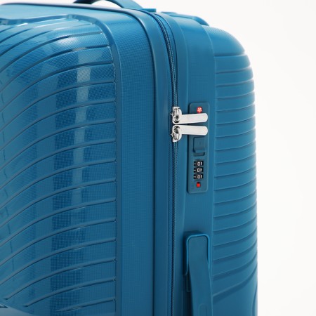 Great suitcase 28 "On a zipper, code lock, blue color-3