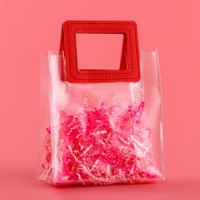 Gift package from PVC, red, 17 x 15 x 8 cm