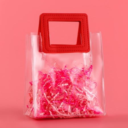 Gift package from PVC, red, 17 x 15 x 8 cm