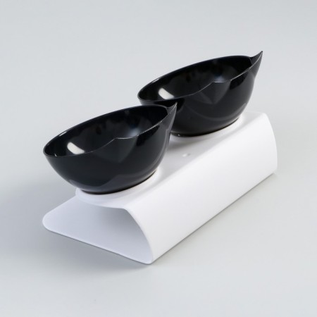 Plastic bowls on a white stand 27.5 x 14 x 15 cm black/black-3