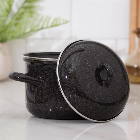 Pan, 1.5 l, enameled cover, induction, black color-1