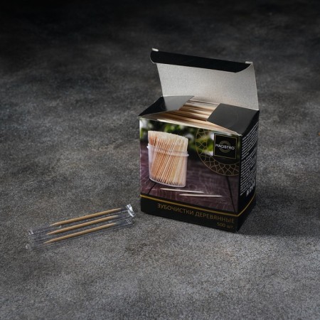 Toothpicks made of birch magistro, 500 pcs, in individual packaging, cardboard box-4