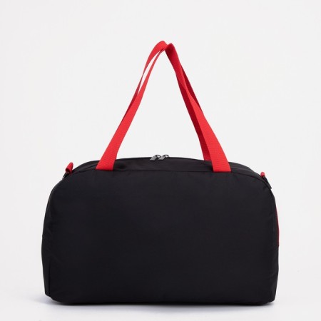 Sports bag with lightning, external pocket, long belt, black/red color-1