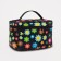 Cosmetic bag with a zipper, with a mirror, black color/multi -colored
