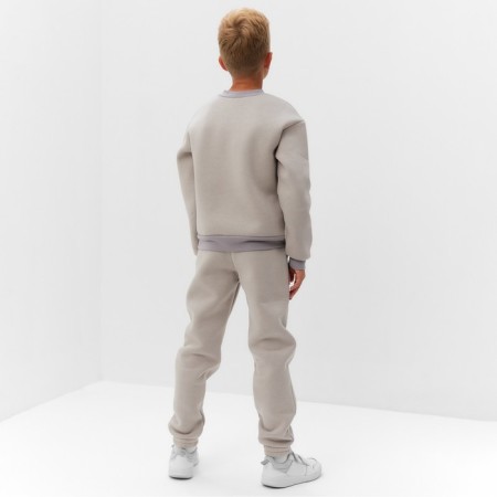 Children's costume with the basis (sweatshirt, pants) minku, gray color, height 140 cm-3