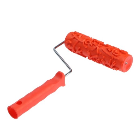 Decorative tundra roller, rubber, "roses", handle d = 6 mm, 180 mm-6