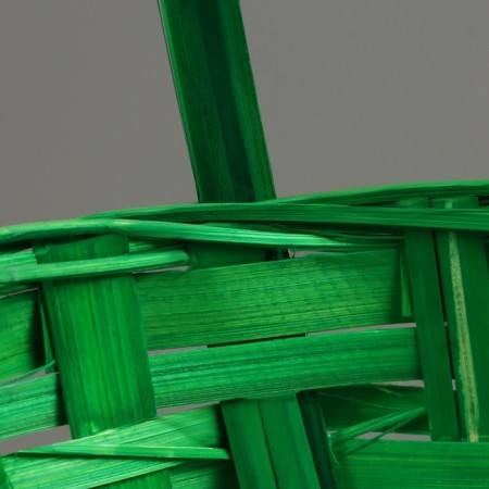 Wicker basket, d21 x 10/34 cm, green, bamboo-4
