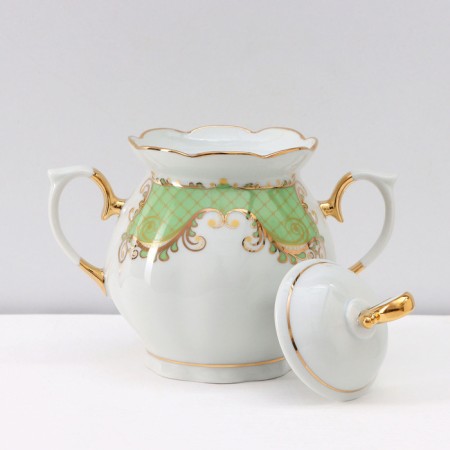 Service Coffee Porcelain Symphony, 15 objects: coffee pot 800 ml, sugar tower 400 ml, cream 180 ml, coffee coffee cup, saucer d = 12 cm-2