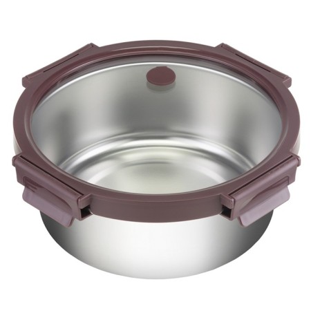 Smart Solutions lunch box, glass cover, 1.5 l, plum color