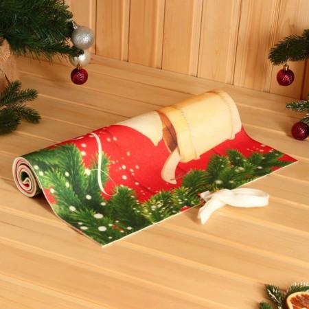Rug-lane with a print "Happy New Year, wish", 50x155 cm-3