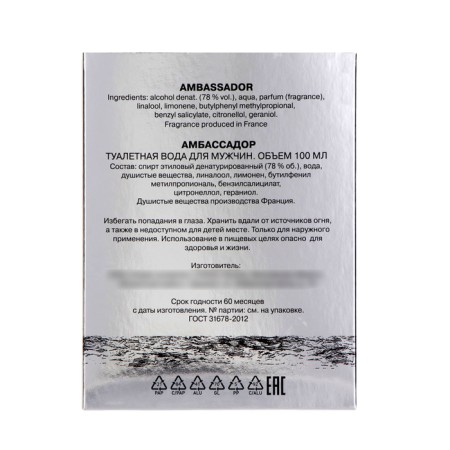 Men's toilet water Genty "Ambassador", 100 ml-3