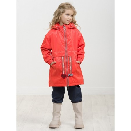 Raincoat for girls, height 104 cm, red color