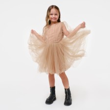 Dress for a girl elegant KAFTAN, height 110-116 cm (32), beige