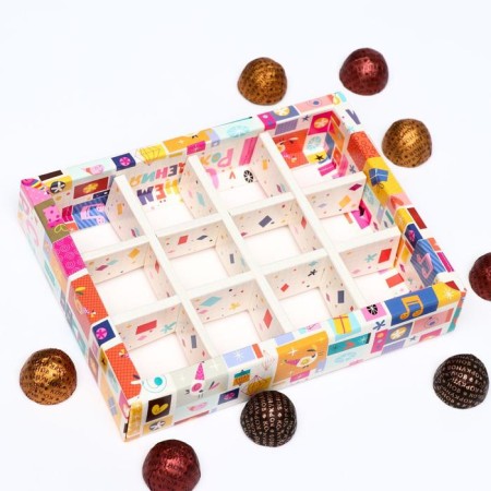Box for sweets, 12 pcs, "Happy Birthday", 19 x 15 x 3.6 cm-2