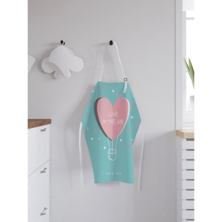 Apron of a kitchen with a photo print "Love in the air", adjustable, size OS-1