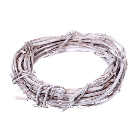 Liana dry, wreath - 8 cm, white color-1