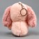 Soft toy "Bunny" on a key fob, 11 cm, light pink color