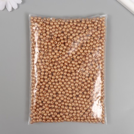 Set of beads "Pearls" D 6 mm, 250 gr, dark beige-2