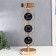 Summary Metal for 1 candle "Three black marble balls in the fields" Gold 37x12x12 cm