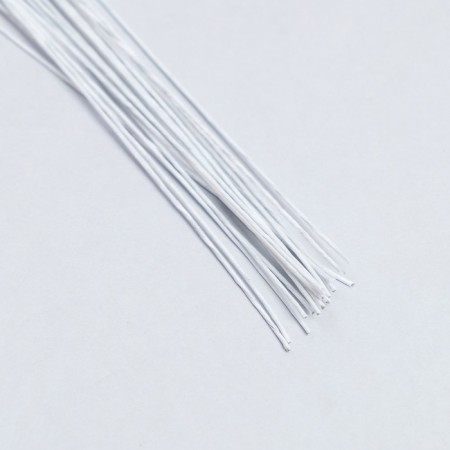 Floristic wire in a white paper braid, length 40 cm, 0.7 mm, set 30 pcs-1