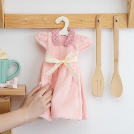 Ethel Kitchen towel "Dress" 25*30cm, col. pink, 100% p/e-1