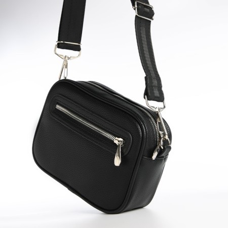 Women's bag over the shoulder, Textura, small size, black color-5