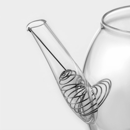 A glass teapot with a bamboo cover and a metal filter “IVF. Bable ", 800 ml, 22 × 12.5 × 15 cm-4