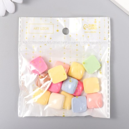 Decor for creativity Plastic "Puff Square" Gloss Mix 1.7x1.7 cm-3