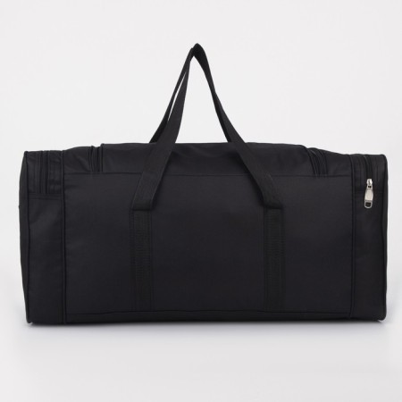 Road bag, 3 parts on zippers, external pocket, long belt, black color-1