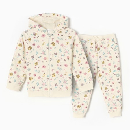Costume: sweatshirt and pants crumb I Flower, height 80-86 cm, beige