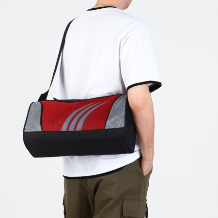 Sports bag with lightning, long belt, black/red color-4