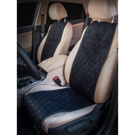 Kittle Kittle Kitchers for the Front seats universal Airline "Alcantara", 2 items, Black Color-1