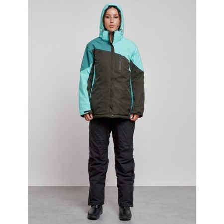 Ski costume female winter, size 56, turquoise color-4