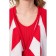 Cardigan female, size 48, red color, white