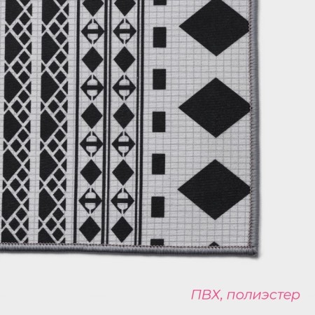 Набор ковриков для ванной и туалета Доляна «ЧБ», 2 шт, 50×80 см, 50×40 см-2