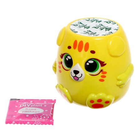 Set for experiments "Kotiki. We grow grass ", yellow pot-1