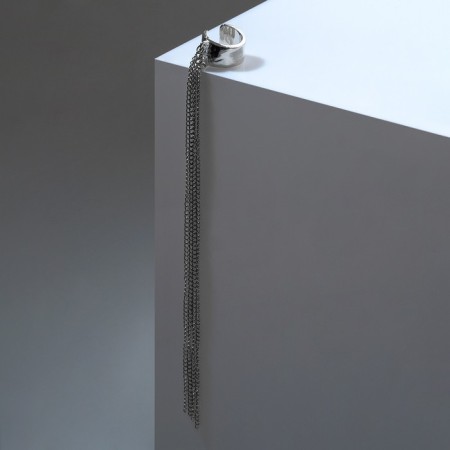 Earring "Kaff" 4 chains, silver color-1