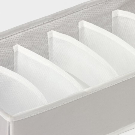 Organizer for linen 6 cells LadOM, 34x15x10 cm, beige color-3